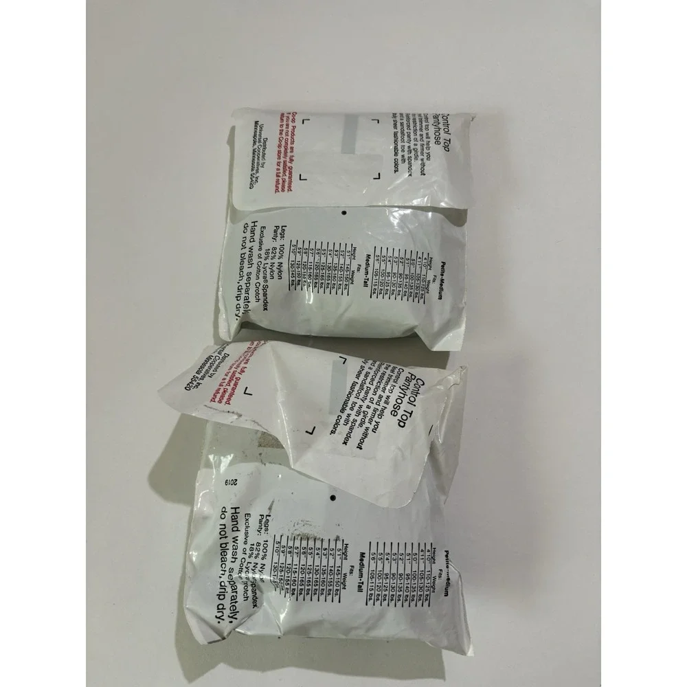 Co Op Control Top Panty Hose Lot Of 3 Cotton Crotch  (2 sheer Toe 1 Panty & Toe)